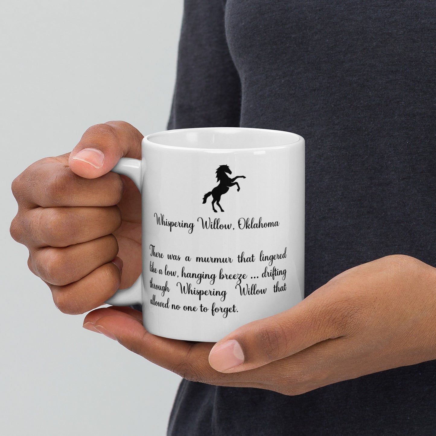 White Whispering Willow Glossy Mug